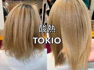 ミディアム カラー ヘアカラー&縮毛矯正 STAR☆RIVERのヘアスタイル