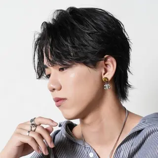 ショート カラー パーマ メンズ 🔥メンズ極🔥韓国 シャドウ/波巻き柿崎のヘアスタイル