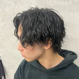 ショート カラー パーマ ヘアアレンジ メンズ 仕上がり満足度No. 1🔥BLUCK🔥のヘアスタイル