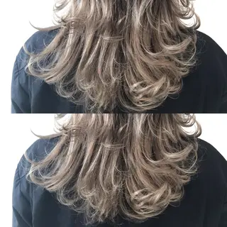 セミロング カラー パーマ ヘアアレンジ メンズ キッズ ネイル マツエク・マツパ Lien 深井店のヘアスタイル