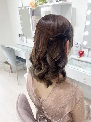 セミロング ヘアアレンジ ヘアセットサロン /上坪愛美のヘアスタイル