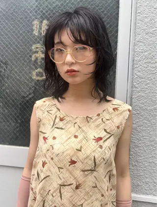 ミディアム パーマ 松永 なつみのヘアスタイル