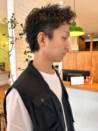 ショート カラー パーマ ヘアアレンジ メンズ ❣️倉敷❣️美髪 カラー能登一成のヘアスタイル