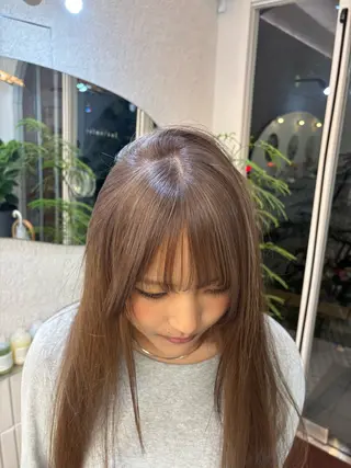 ロング まろやかベージュ🤎 艶カラー🔔リンのヘアスタイル