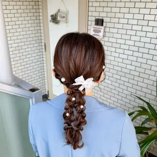 ミディアム ヘアアレンジ 褒められヘアメイク /‎ボブ女子🐶みおのヘアスタイル