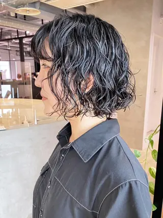 ミディアム パーマ カラー ヘアアレンジ ITbyALBUM 中野店のヘアスタイル