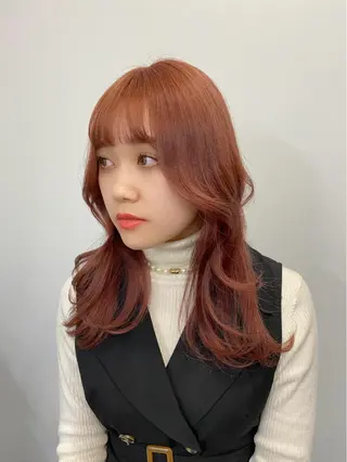 ロング カラー パーマ ヘアアレンジ メンズ キッズ ネイル マツエク・マツパ アイブロウ エクステモデル募集 💗大阪梅田/川上のヘアスタイル