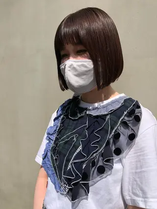 ショート ボブ♡柔らかいカラー 實松栞理のヘアスタイル