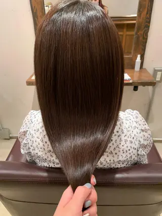 ミディアム カラー 透明感カラー✂︎ /縮毛矯正/YUKAのヘアスタイル
