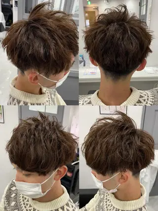 ショート カラー パーマ ヘアアレンジ メンズ 🔥メンズパーマ 特化 渡辺一翔のヘアスタイル