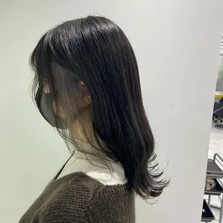 セミロング カラー パーマ ヘアアレンジ ネイル マツエク・マツパ 韓国風ベージュ🤎 赤みなし🌿横浜🤎のヘアスタイル