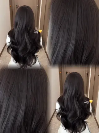 カラー 暗髪透明感🩵ྀི艶 カラー🦢みいのヘアスタイル
