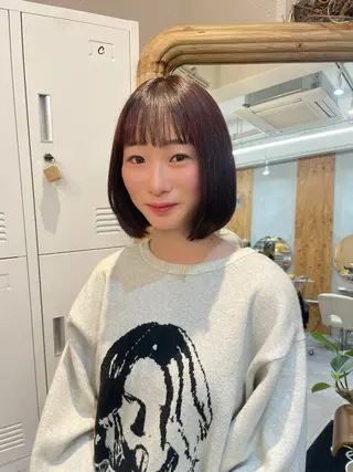 カラー 縮毛矯正/暖色カラー ピンクベージュのヘアスタイル
