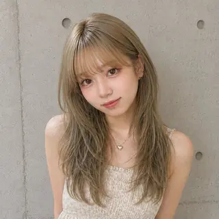 セミロング カラー 盛れる顔まわりカット 髪質改善/渋谷/れんのヘアスタイル