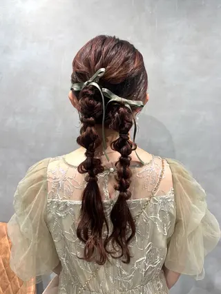 ロング ヘアアレンジ うる艶カラー 顔周りカット♡ikuのヘアスタイル
