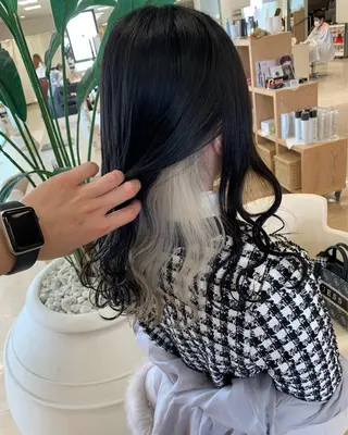 セミロング カラー ブリーチ✨/似合わせ カラー🎀/Yuzuのヘアスタイル
