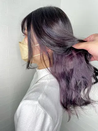 セミロング カラー ブリーチカラー特化 U-topia小島のヘアスタイル