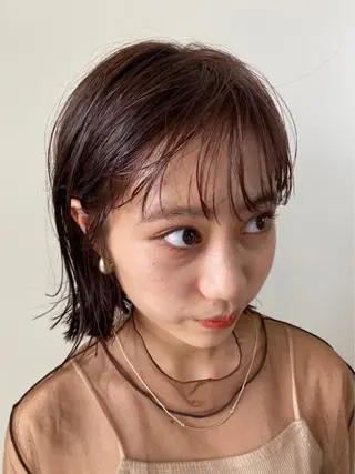 ミディアム カラー 髪質改善・ボブ・ ショート 丸毛一輝のヘアスタイル