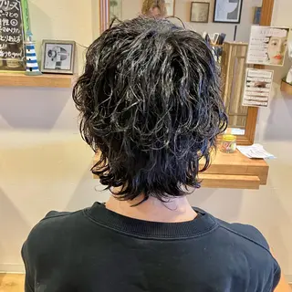 ミディアム パーマ メンズ 森田 研司のヘアスタイル