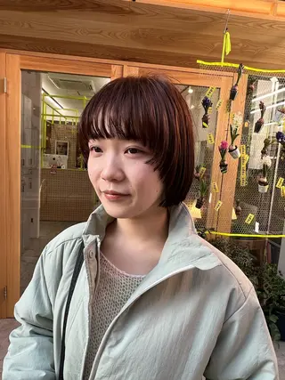 ショート カラー ストレート／Wカラー 星野光咲のヘアスタイル