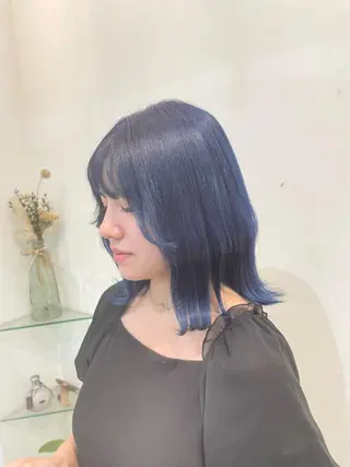 ミディアム カラー 髪質改善カラー🤍 エクステ✨君島由実子のヘアスタイル
