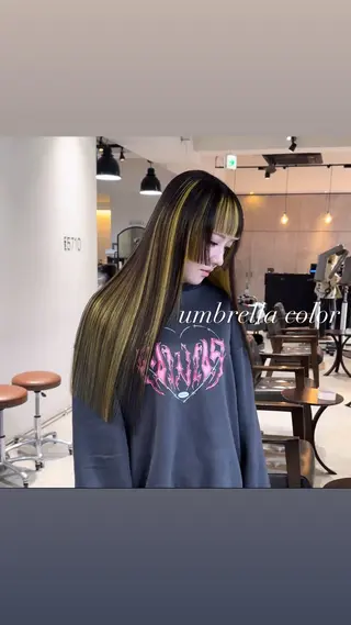 ロング カラー 💜ハイトーン💛 マジカルかいちゃんのヘアスタイル