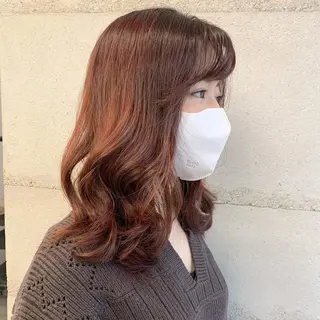 ミディアム カラー 透明感カラー✂︎ /縮毛矯正/YUKAのヘアスタイル