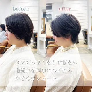 ショート カラー 👑銀座ショート/ 絶壁補正/金子涼👑のヘアスタイル