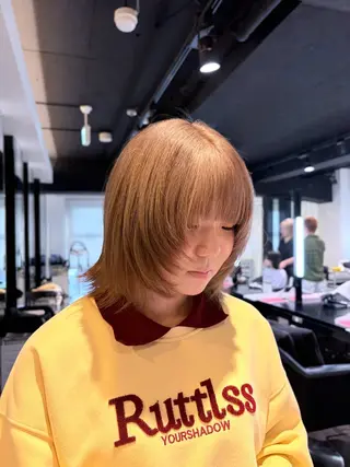 ミディアム カラー 中川 蓮のヘアスタイル
