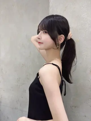 ロング 顔周り\エクステ\ 透明感カラー\まりんのヘアスタイル
