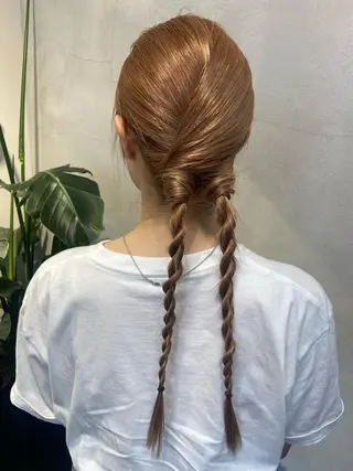ロング カラー ヘアアレンジ 髪質改善 永田零亜のヘアスタイル