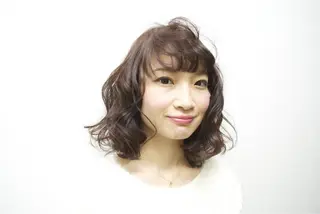ミディアム 髪質改善/デザイン/ 天王寺/奥野和広のヘアスタイル