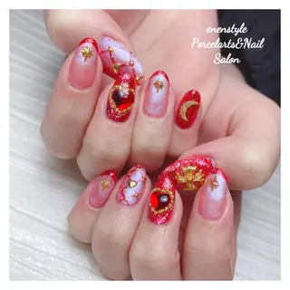 ミディアム ネイル 🐾enen style 🐾のネイルデザイン