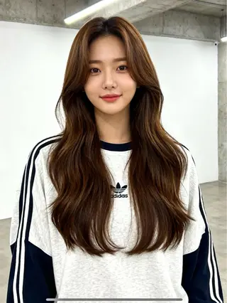セミロング カラー 韓国レイヤーカット 🫧大阪梅田レイヤーのヘアスタイル