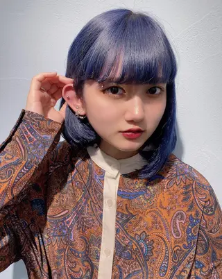 ミディアム カラー ヘアアレンジ 韓国レイヤーカット/ 儚げカラーチナツのヘアスタイル