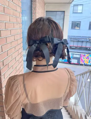 ヘアアレンジ ピンク系カラー💗 ヘアセット特化のヘアスタイル