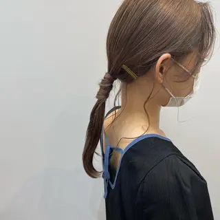 ロング カラー ヘアアレンジ 篠宮 杏珠のマツエク・マツパデザイン