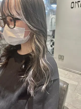 セミロング カラー ヘアアレンジ 🌈インナーカラー ‘ショウマ’🌈のヘアスタイル