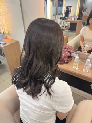 セミロング ブリーチなしベー ジュ/tuburaのヘアスタイル