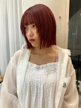 ミディアム カラー オカモト ハルカのヘアスタイル