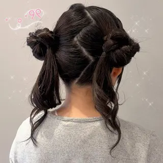 ヘアアレンジ 顔周り/ガーリー /ヘアメ/あつはのヘアスタイル