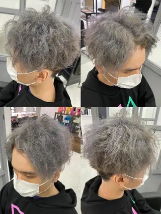 ショート カラー パーマ ヘアアレンジ メンズ 🔥メンズパーマ 特化 渡辺一翔のヘアスタイル