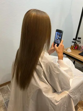ロング カラー ヘアカラー&縮毛矯正 STAR☆RIVERのヘアスタイル