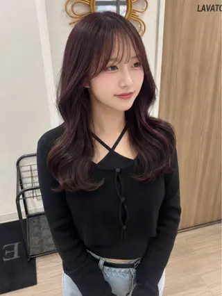 ロング カラー Ami♡表参道/艶髪 ピンク/盛れカットのヘアスタイル