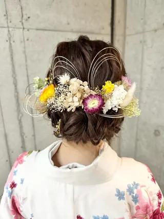 セミロング ヘアアレンジ はやしほのか｜ マンツーマン美容師のヘアスタイル