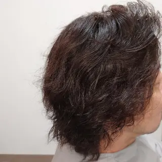ミディアム パーマ メンズ 齋藤 直也 MILIKE F4のヘアスタイル
