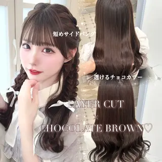 ロング 💎りあん/大須/栄 ブリーチなしWカラーのヘアスタイル