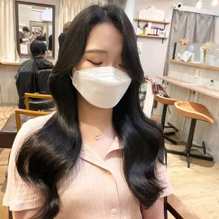 セミロング カラー ヘアアレンジ 新宿/レイヤー特化 韓国ヘア/海外ヘアのヘアスタイル