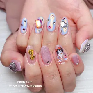 ミディアム ネイル 🐾enen style 🐾のネイルデザイン