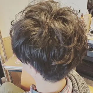 ショート メンズ パーマ spa hair ark 富井直美のヘアスタイル